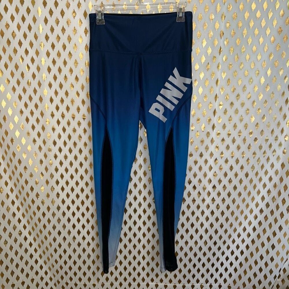 PINK Victoria’s Secret ultimate leggings sheer mesh athletic activewear blue siz